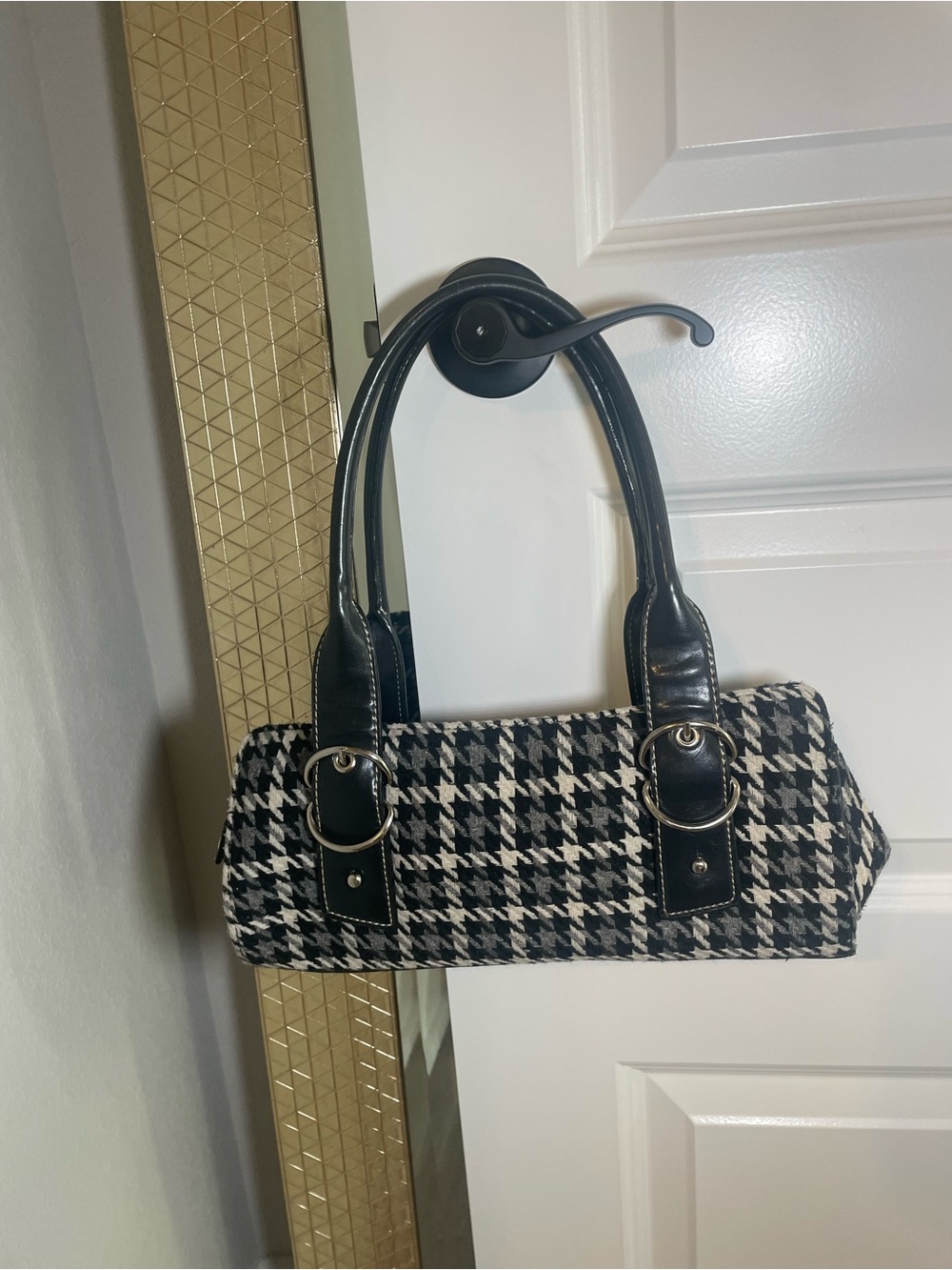 Houndstooth Black & White Shoulder Bag